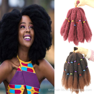 Marley Locs Braid Twsit Afro Kinky Curly Crochet Braiding Hair In Synthetic Hair Extension for African Women Hairstyles Braids